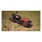 Preview: Longride, 'Old Chopper' Satteltasche aus gewachster Baumwolle. Kastanienbraun