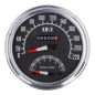 Preview: FL speedo/tachometer, '73-84 face', black. 2:1 KMH