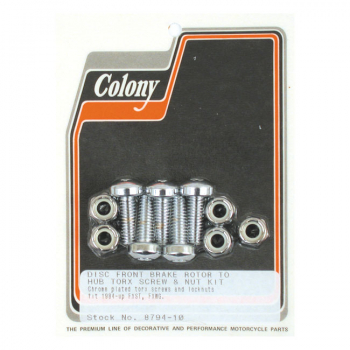 Colony, Satz Bremsscheibenschrauben und -muttern. Flacher Torx