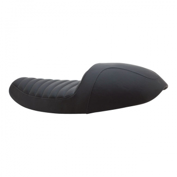 Kräftiges Sportster-Café-Heckteil. Vinylbeschichtete Höckerhaube mit Gelsitz