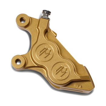 PM, 4-p 08-up 125x4B Bremssattel. Angeschraubt, links vorne. Gold Ops