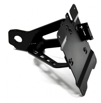 Seitlicher Kennzeichenhalter für Softail bj 08-17 in Schwarz mit ABE