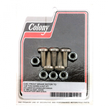 Colony, Satz Schrauben und Muttern für die Vorderradbremse. Flach Torx Zink