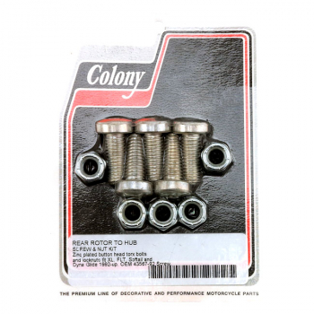 Colony, Satz Schrauben und Muttern für die hintere Bremsscheibe. Verzinkt, Torx