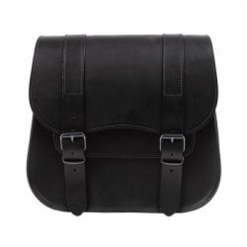 Ledrie, Leder-Satteltasche, 18 Liter. Schwarz