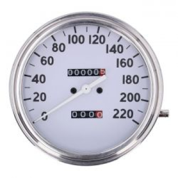 FL speedometer, '36-40 face', White. 1:1 KMH