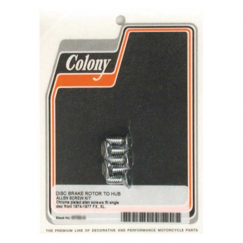 Colony, Satz für Bremsscheibenschrauben vorne. Verchromt