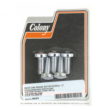Colony, Satz Bremsscheibenschrauben vorne/hinten. Torx-Kopf mit Knopf