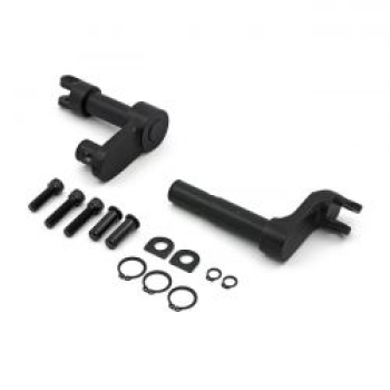Foot peg conversion bracket kit . +2" extended. Black