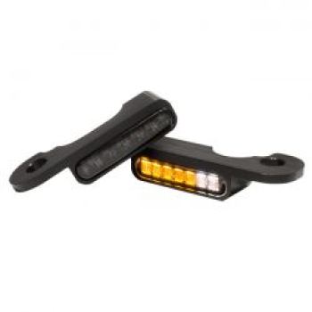 *4 DAYS EXTRA TRANSIT TIME* HeinzBikes, 'Stripes' below bar turn signals. Black anodized
