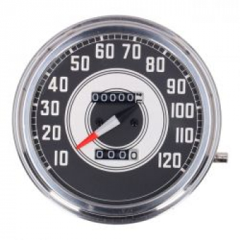 FL speedometer, '41-45 face', silver/black. 2:1 MPH