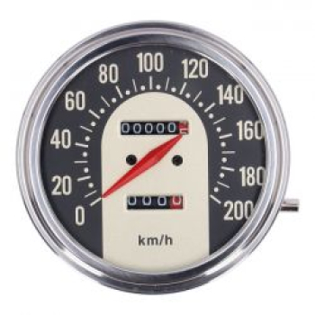 FL speedometer, '62-67 electra face', black/gold. 1:1 KMH