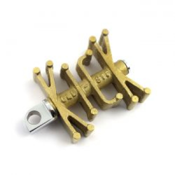 Paughco, 'Old STF' brass kick pedal. Clear