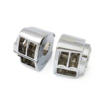 Switch housing set, smooth. Chrome
