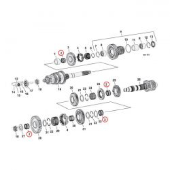 Needle bearing, main & counter shafts (4)