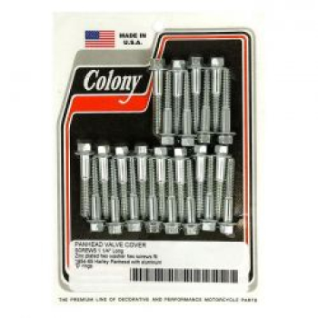 Colony, Panhead Rocker Cover Schraubensatz. Zink-Sechskant. Lang
