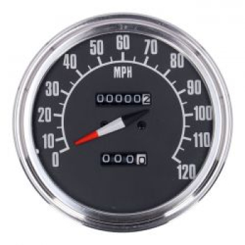 FL speedometer, '74-84 face', black. 2.21:1 MPH