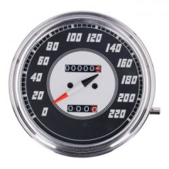 FL speedometer, '46-47 face', silver/black. 2:1 KMH