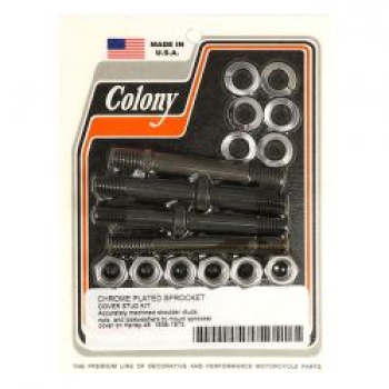 Colony, sprocket cover mount kit. Chrome