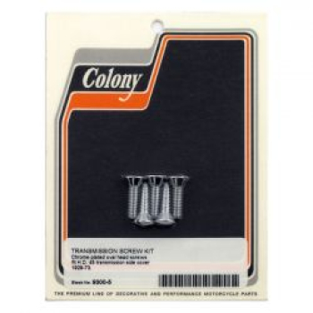 Colony bolt set, transmission side cover. Chrome