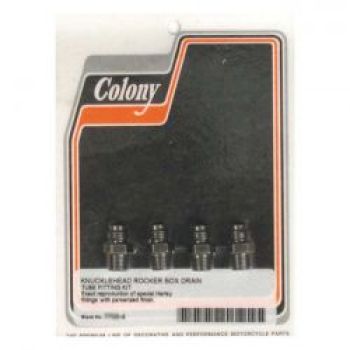 Colony, Ölablassverschraubungen für Kipphebelgehäuse. Schwarz