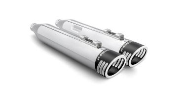 EXHAUST TIP SET RACING THUNDER CHROME / BLACK FOR FL TOURER WITH EG ABE