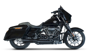 ABGASANLAGE  2-1 ANLAGE "RUMBLE" BLACK / SS STEEL FÜR M8 TOURING 107, 114, 117 CUI MIT EG ABE EURO 4 & 5