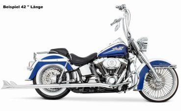 Preview: 2-2 AUSPUFFANLAGE THRUE DUAL FISHTAIL FÜR SOFTAIL MIT EG ABE