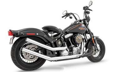 Preview: AUSPUFFANLAGE UPSWEEP STAR CAP 2-2 FÜR SOFTAIL MIT EG ABE
