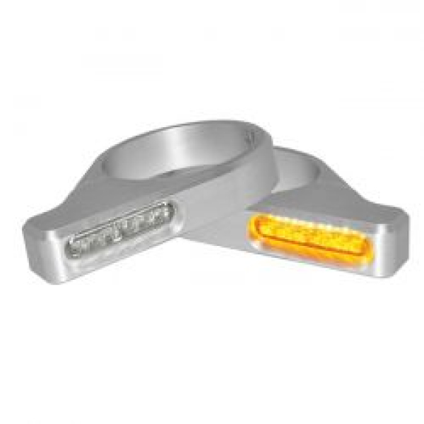 *4 TAGE EXTRA TRANSITZEIT* HeinzBikes, ZC-Line Classic LED-Gabel-Blinker-Set. Silber