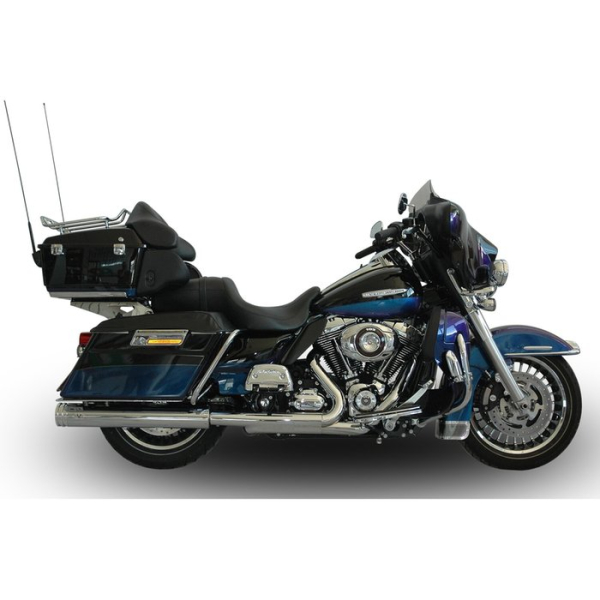 V Performance, Double Ring slip-on mufflers. Chrome 04-17 FLT/Touring-Modelle