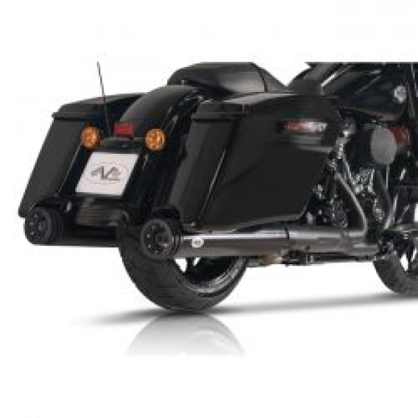 V Performance, 114 mm double ring slip-on muffler. Black Cer 21-25 FLT/Touring models