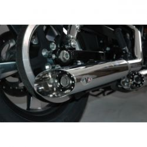 V Performance, 80 mm Slash Cut Slip-On-Schalldämpfer. Verchromt 14-20 XL Sportster