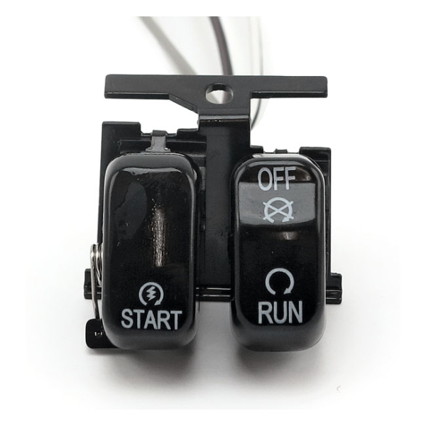 Run/off/start, handlebar switch set. Black