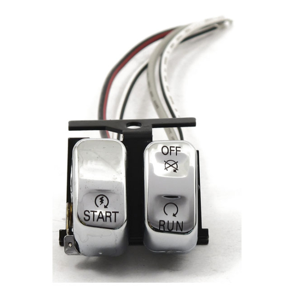 Run/off/start, handlebar switch set. Chrome