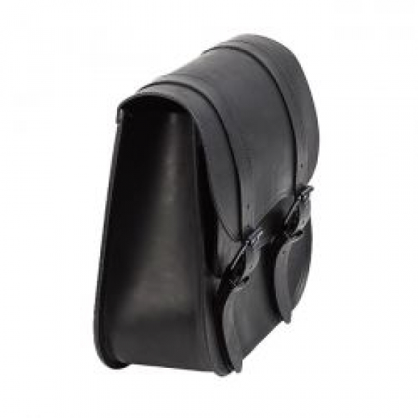 Ledrie, Leder-Satteltasche, 18 Liter. Schwarz