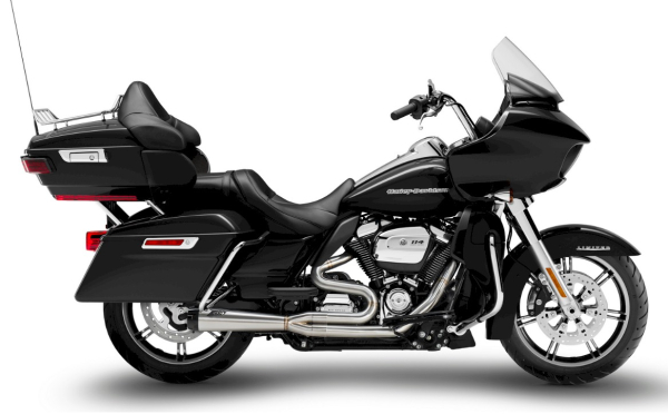 EXHAUST SYSTEM  2-1 SYSTEM “HURRICANE” BLACK / SS STEEL POLISHED FOR M8 TOURING ROAD GLIDE LIMITED Model Year 17-23 WITH EC ABE EURO 4/5