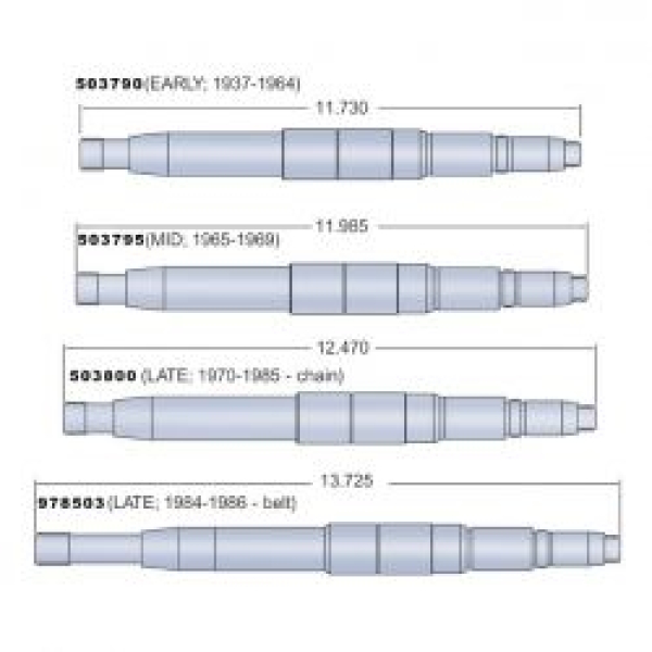 Andrews, 4-speed transmission mainshaft