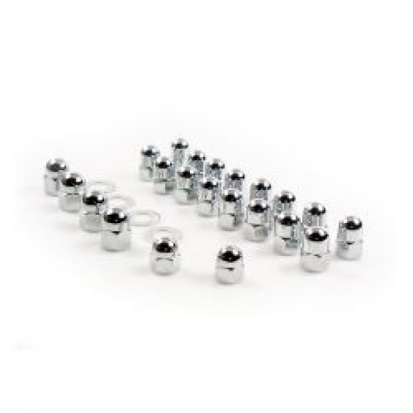 Colony, Shovel Rocker Box Top Nut Kit. Verchromt, Hutmutter