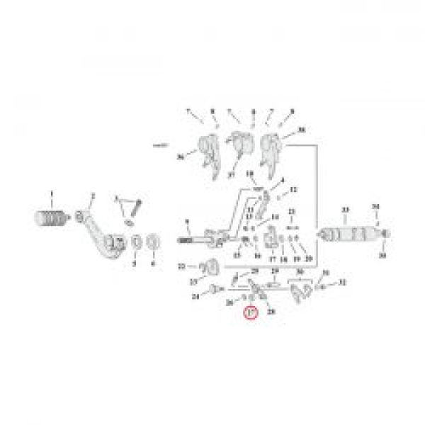 Roller, detent arm transmission