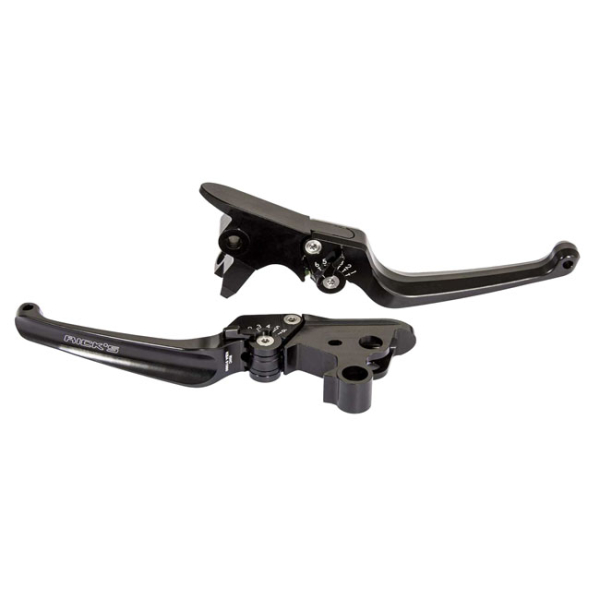 Rick's Motorcycles, Classic brake & clutch lever set. Black With ECE