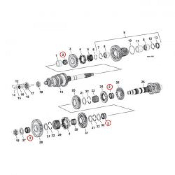 Needle bearing, main & counter shafts (4)