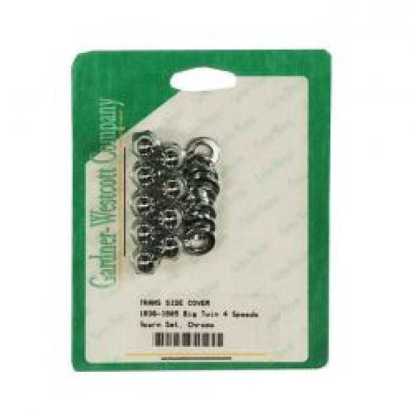 GW, transmission side cover screw kit. Chrome Acorn