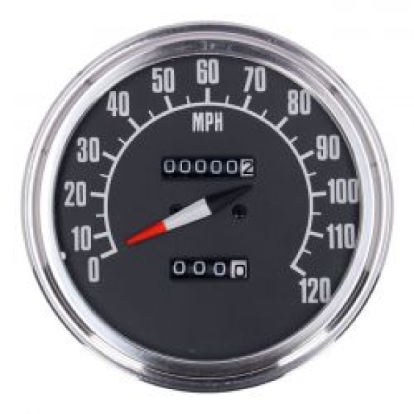 FL speedometer, '74-84 face', black. 2.21:1 MPH