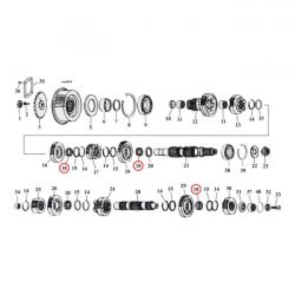 JIMS, bearing mainshaft & countershaft