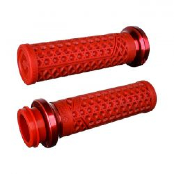 ODI, V-twin Lock-on Griffe Vans Signatur, tbw. dunkelrot/rot
