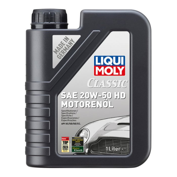 Liqui Moly, HD classic SAE 20W-50 motor oil. 1 liter