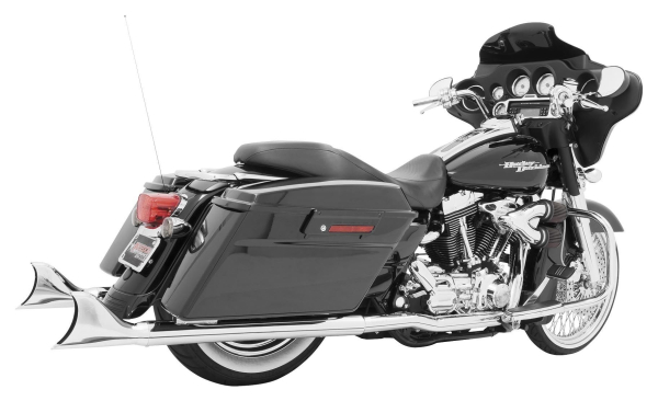 2-2 AUSPUFFANLAGE  FP TRUE DUAL FISHTAIL   2,5" x 36"/39" FÜR FL TOURING Bj 1987-2006  MIT EG ABE