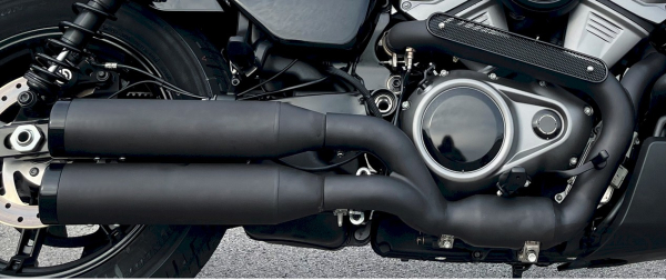 SLIP-ON MUFFLER SET 2-2 BLACK BOLT FOR SPORTSTER RH 975 NIGHTSTER WITH EG ABE EURO 5