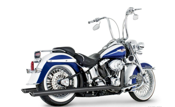 FULL EXHAUST SYSTEM  2-2 "THRUE DUAL MAYAN"  FOR EVO SOFTAIL - EU APPROVED